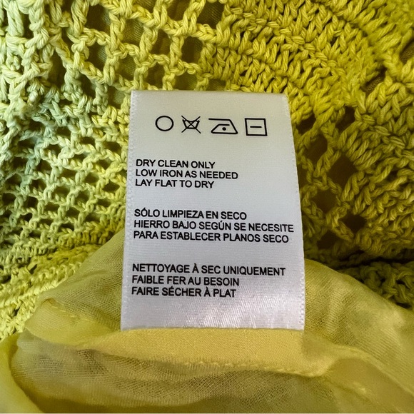 Cleobella Joy Crochet Midi Dress Chartreuse Yellow Size Large NWT Resort Beach - Picture 11 of 11